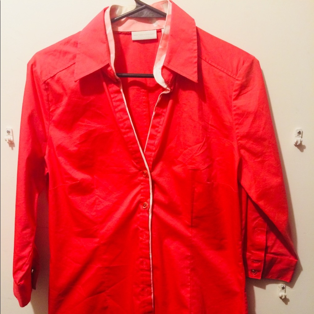 New York & Company Pink Button-Up